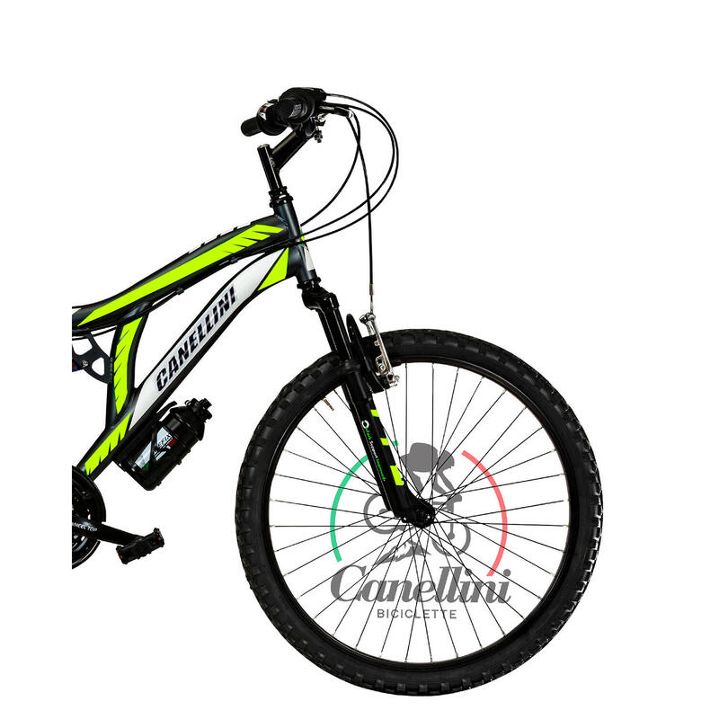Vélo Enfant VTT Canellini Colorado 24" Full Suspension - Noir/Jaune