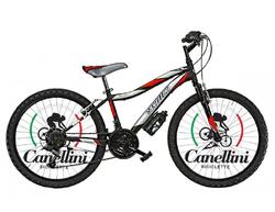 Vélo Enfant VTT Canellini VORTEX 24" - Noir/Rouge