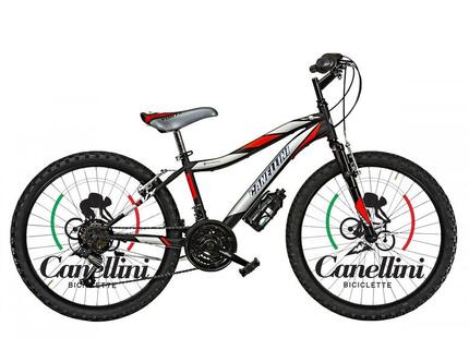 Vélo Enfant VTT Canellini VORTEX 24" - Noir/Rouge