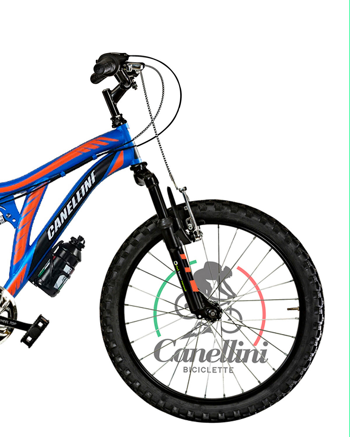 Bicicleta de criança BTT Canellini COLORADO 20" Suspensão Total - Azul/Laranja 2/3