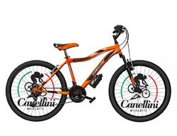 Vélo enfant Canellini VORTEX 24" orange/noir, 18 vitesses Shimano