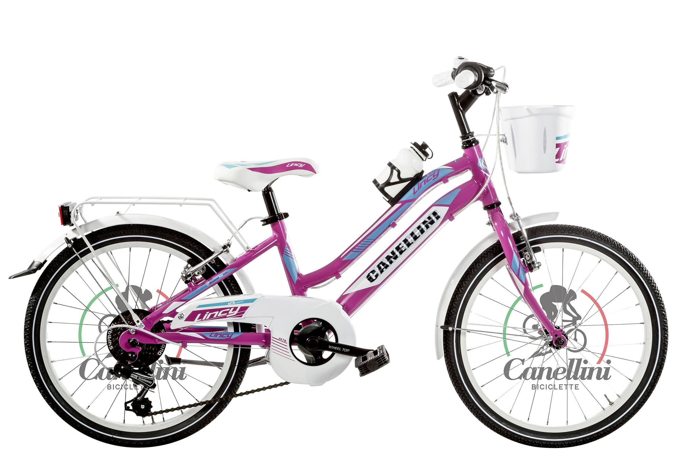 CANELLINI Meisjesfiets MTB Canellini LINCY 20" - Fuchsia/Lichtblauw