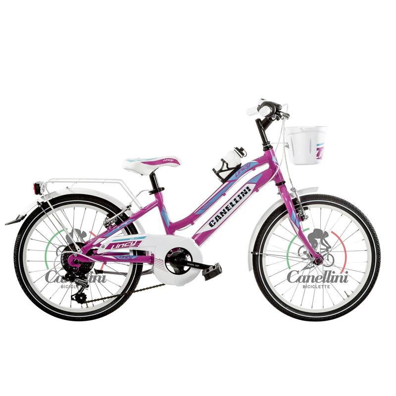 Vélo de fille VTT Canellini LINCY 20" - Fuchsia/Bleu clair