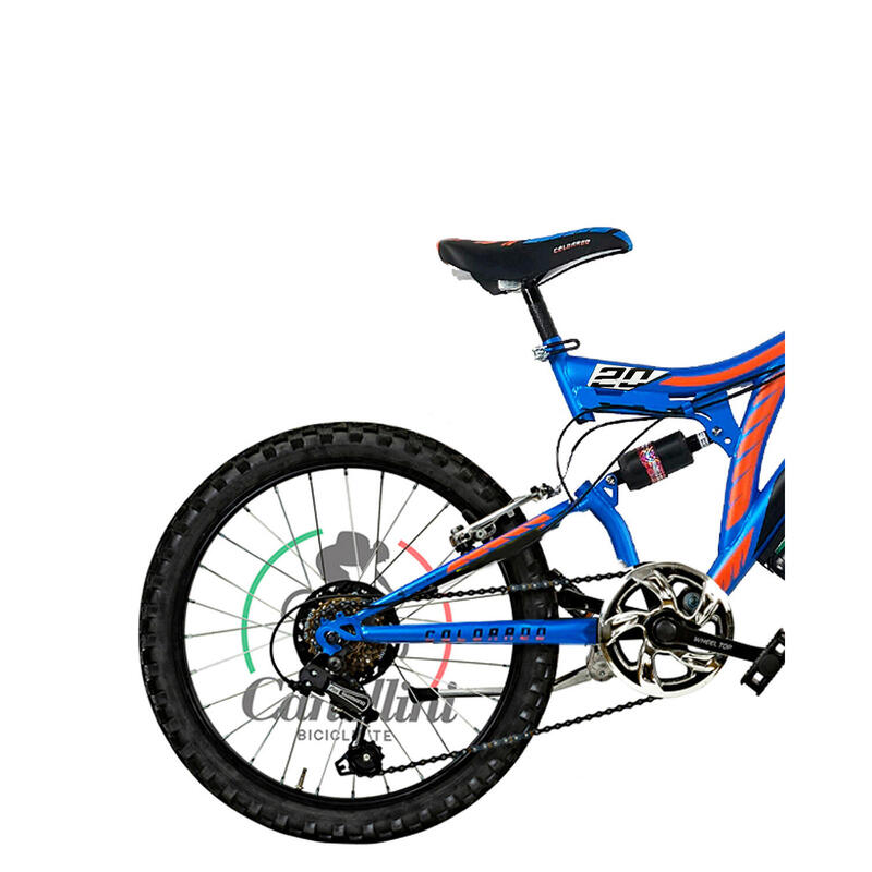 Bicicletta da bambino Canellini Full Suspension Colorado 20" 6V - Blu/Arancione