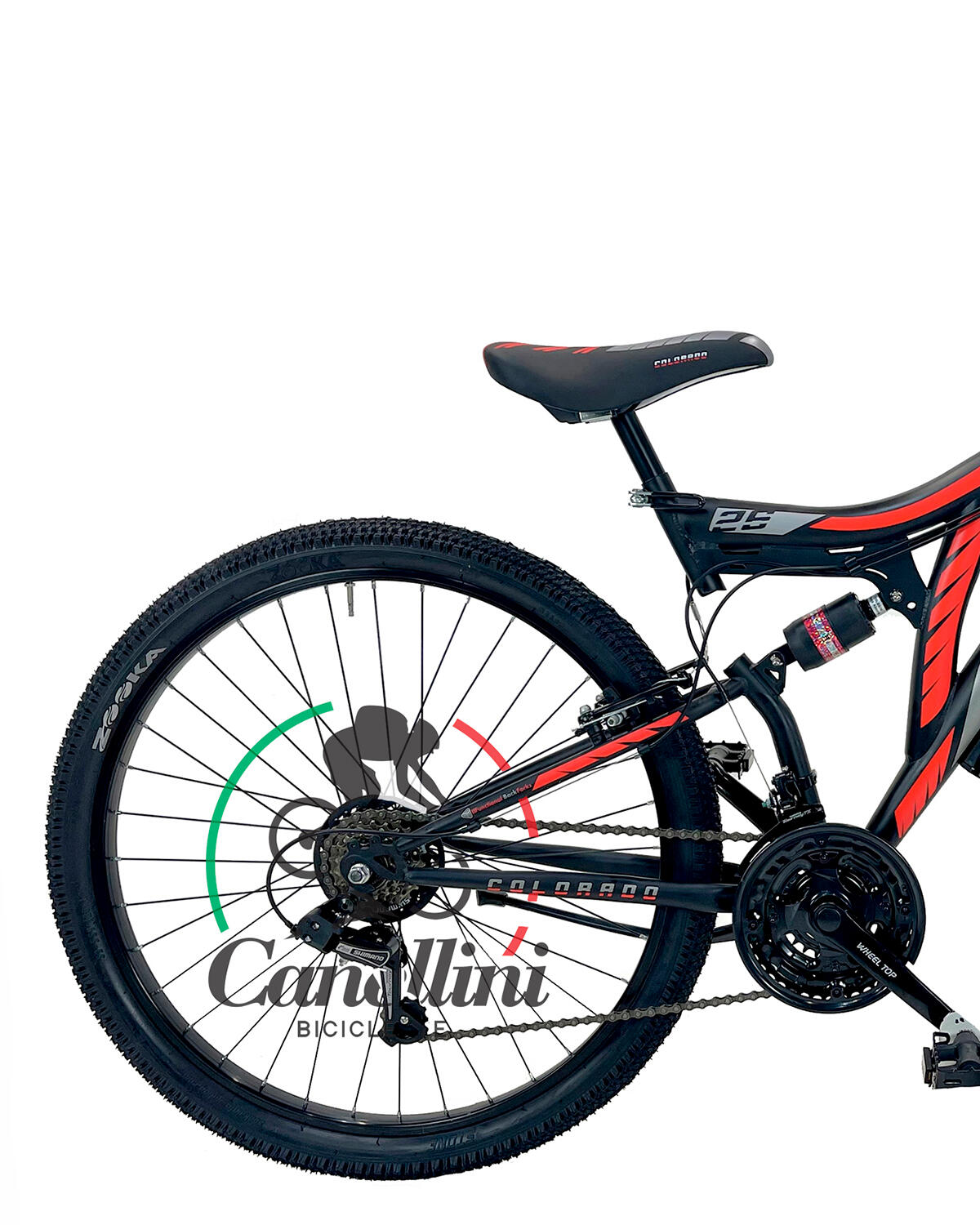 Bici da bambino MTB Canellini Colorado 26" Full Suspension - Nero/Rosso 3/3