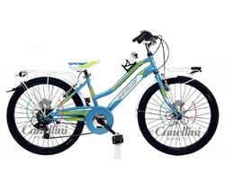 Vélo enfant Canellini LINCY 24" Blanc/Rose - 6 vitesses, acier