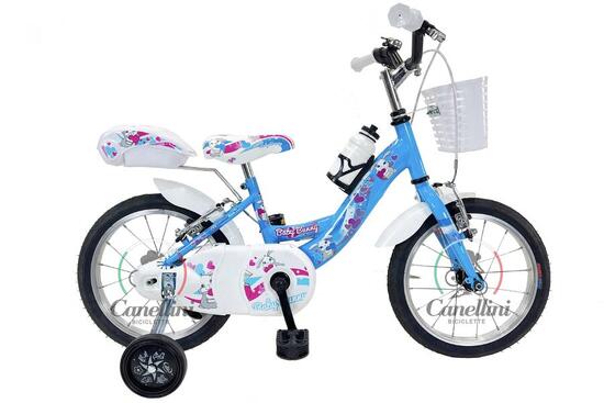 Vélo enfant Canellini VENERE 14" bleu clair cadre acier, freins V-Brake