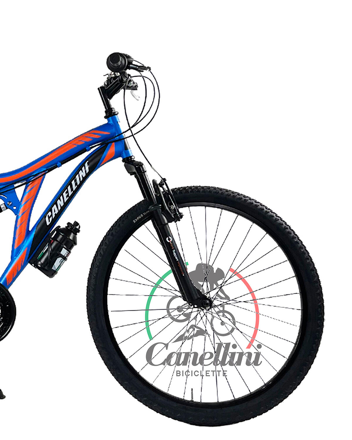 Kinderfiets MTB Canellini COLORADO 24" Volledige Suspensie - Blauw/Oranje 2/3