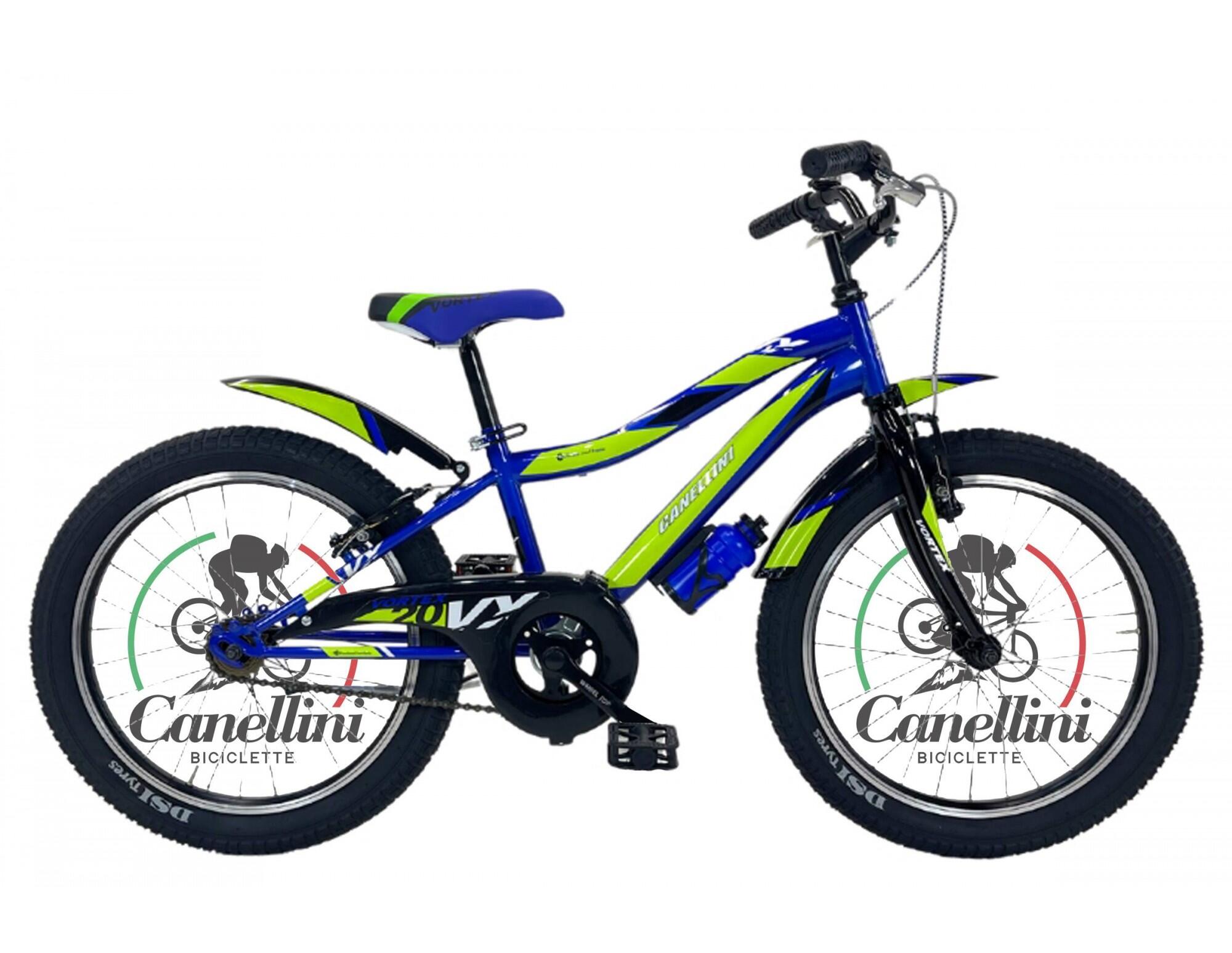 Bicicleta de criança btt canellini vortex 20" 1v - azul/verde/preto