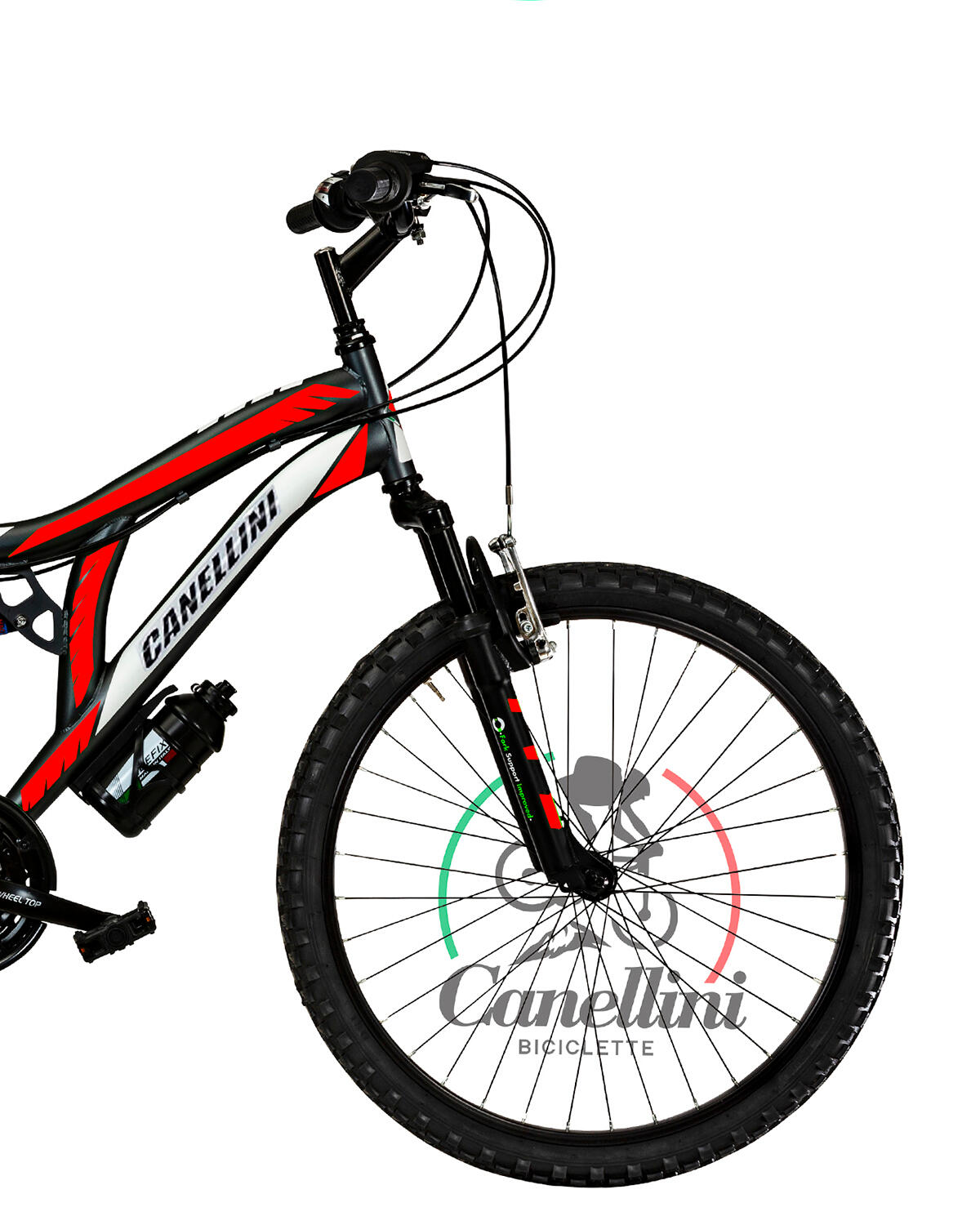 Bici da bambino MTB Canellini COLORADO 24" Full Suspension - Nero/Rosso 2/3