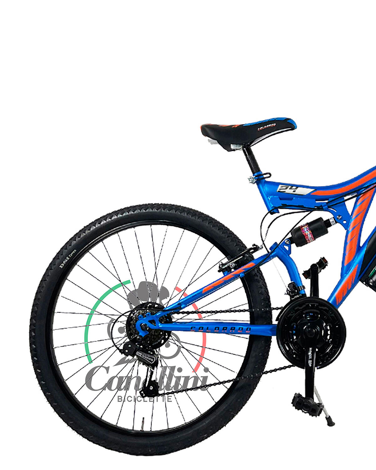 Kinderfiets MTB Canellini COLORADO 24" Volledige Suspensie - Blauw/Oranje 3/3
