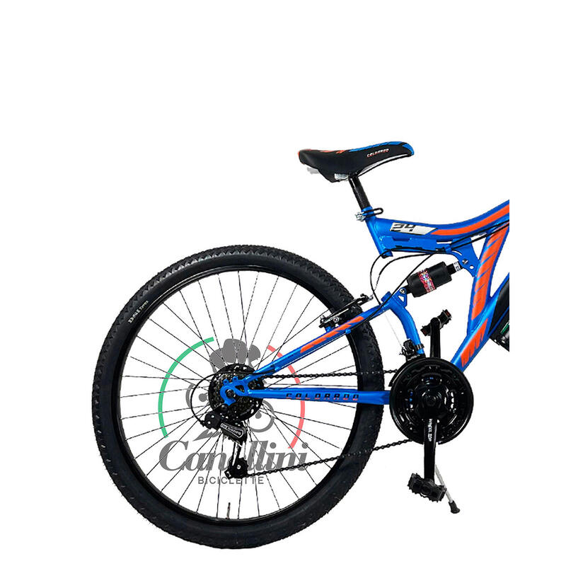 Bicicletta da bambino Canellini Full Suspension Colorado 24" 18V - Blu/Arancione