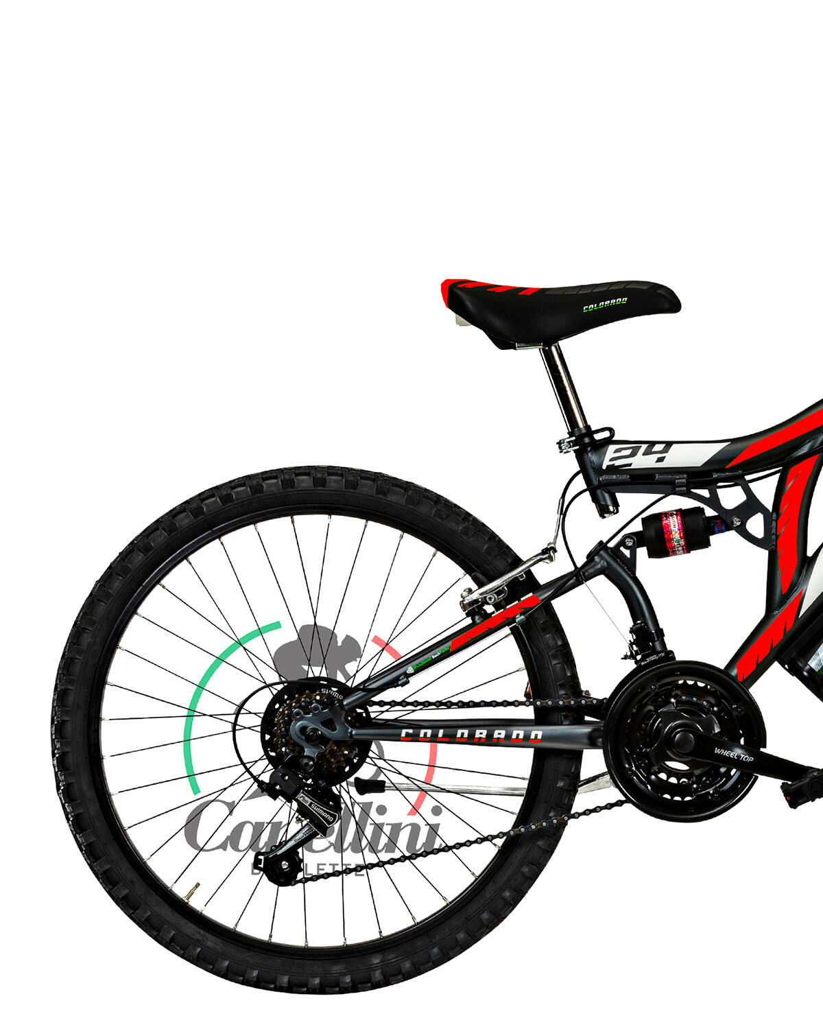 Bici da bambino MTB Canellini COLORADO 24" Full Suspension - Nero/Rosso 3/3