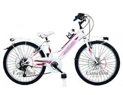 Vélo enfant Canellini LINCY 24" Blanc/Rose - 6 vitesses, acier