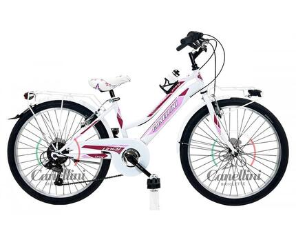 VTT Canellini LINCY 24" fuchsia/bleu clair, 6 vitesses, cadre acier