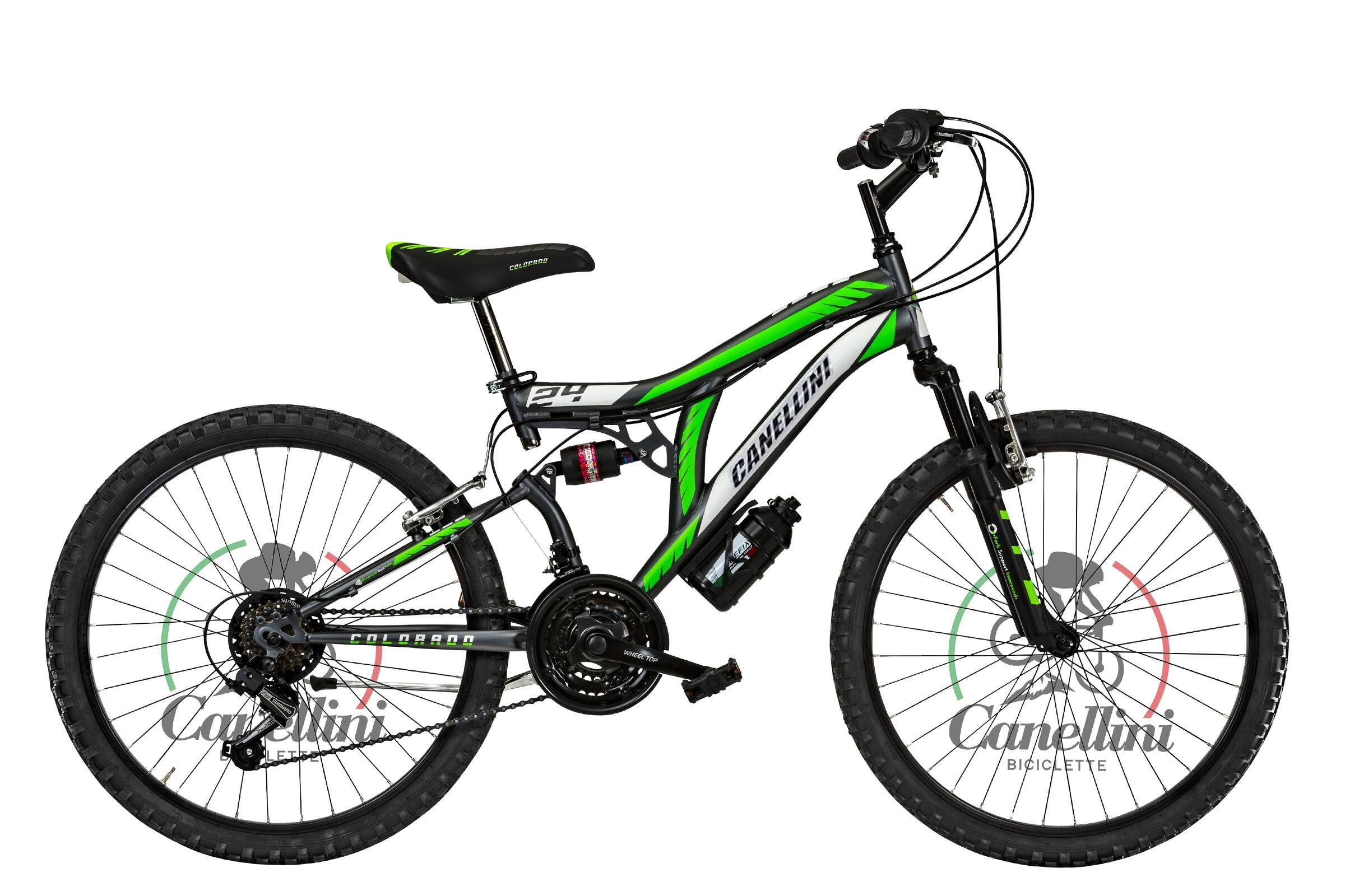 CANELLINI Kinderfahrrad MTB Canellini Colorado 24" Full Suspension - Titan/Grun