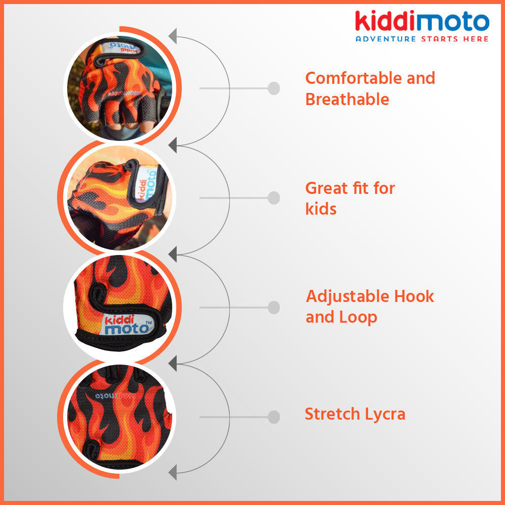 Kids Flame Cycling Gloves 3/7