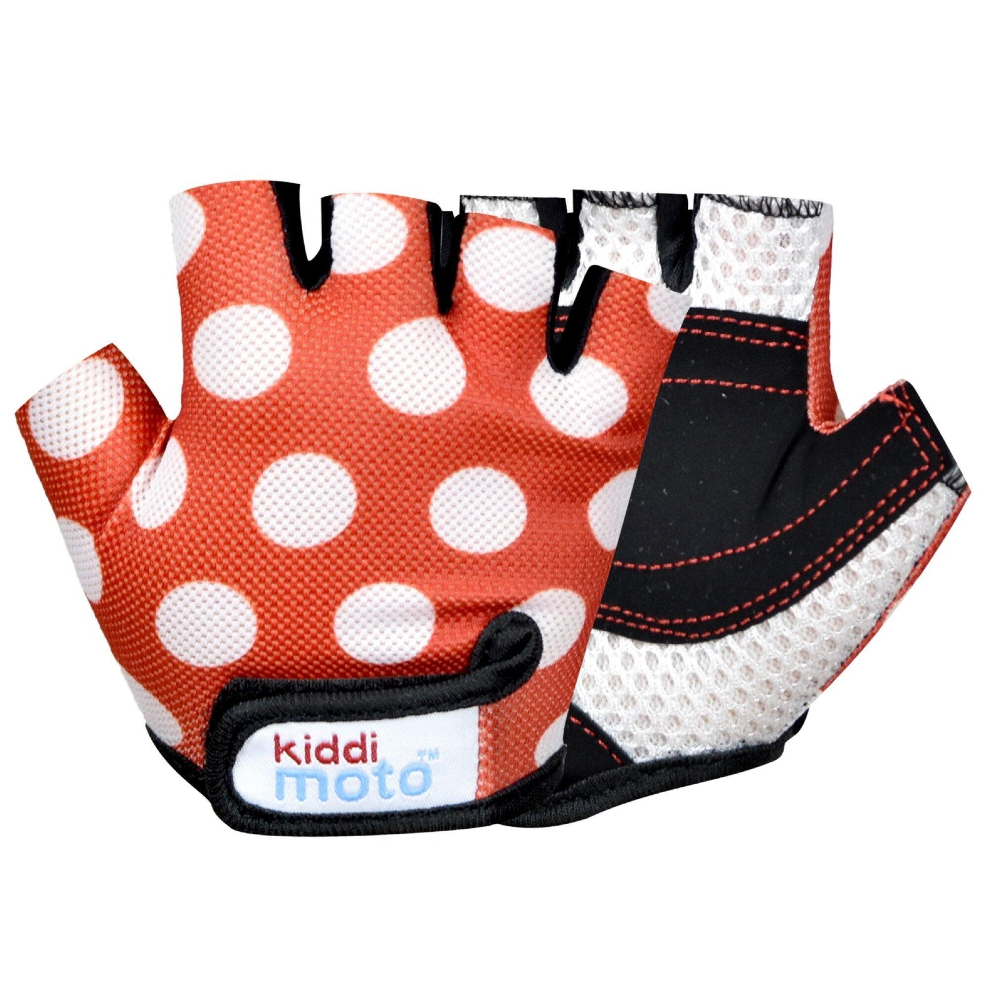 KIDDIMOTO Red Dotty Cycling Gloves