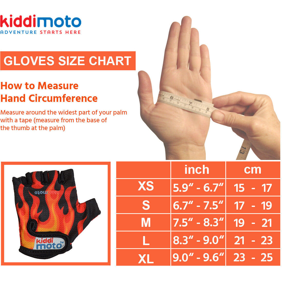 Kids Flame Cycling Gloves 5/7
