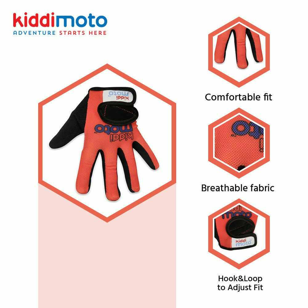 Guantes KIDDIMOTO Rojo, Talla Grande (dedos completos) 4/6