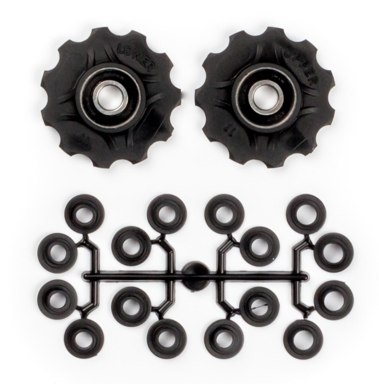 Caixa de 10 rolos de desviadores de bicicletas com rolamentos de anel + espaçado 2/4