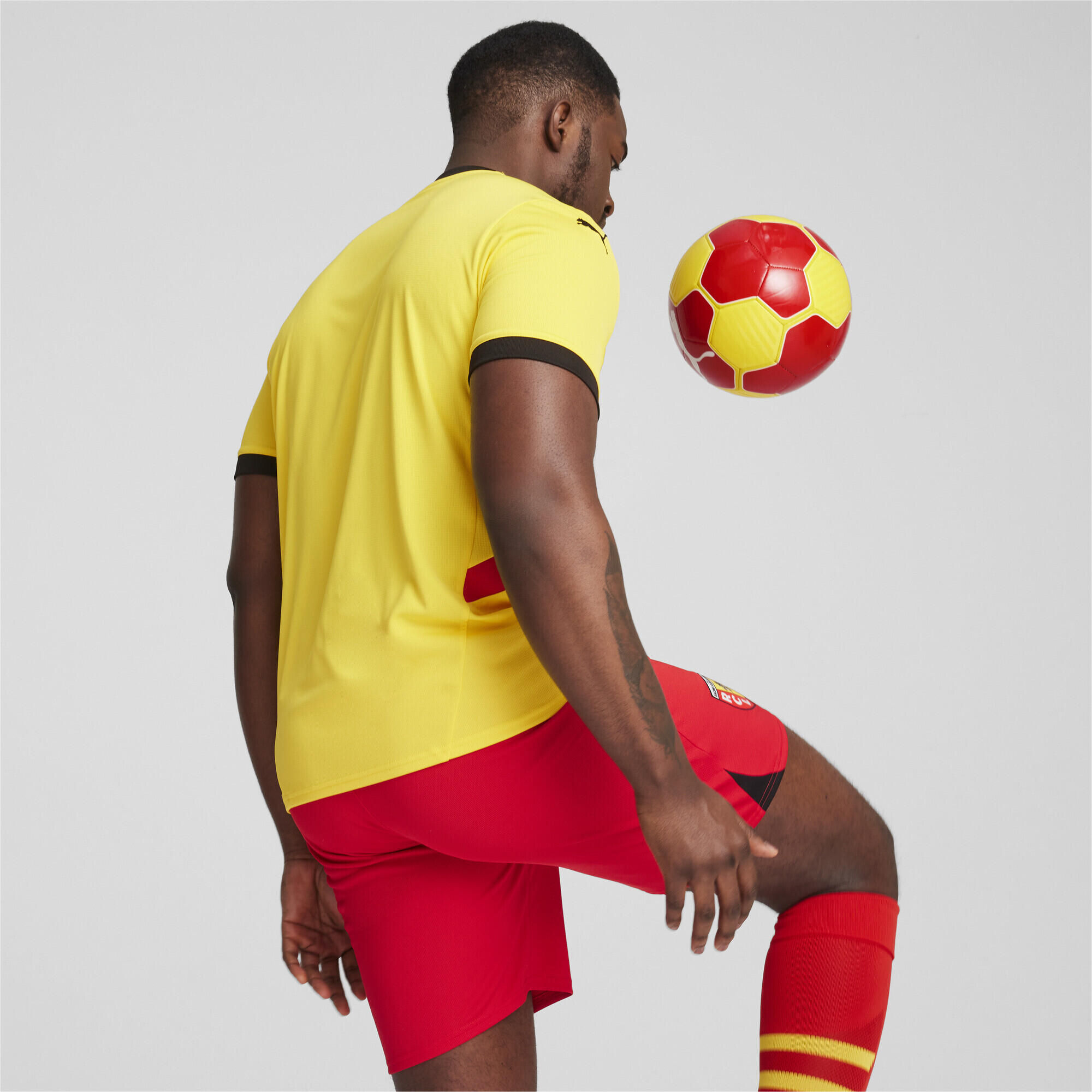 Maglia gara Home RC Lens 24/25 da uomo PUMA Pelé Yellow Red 5/7