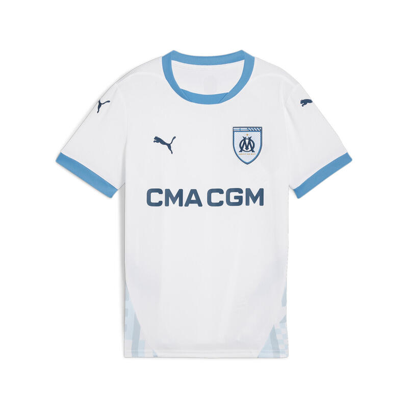 Dětský fotbalový dres Olympique de Marseille 24/25 PUMA White Bleu Azur Blue