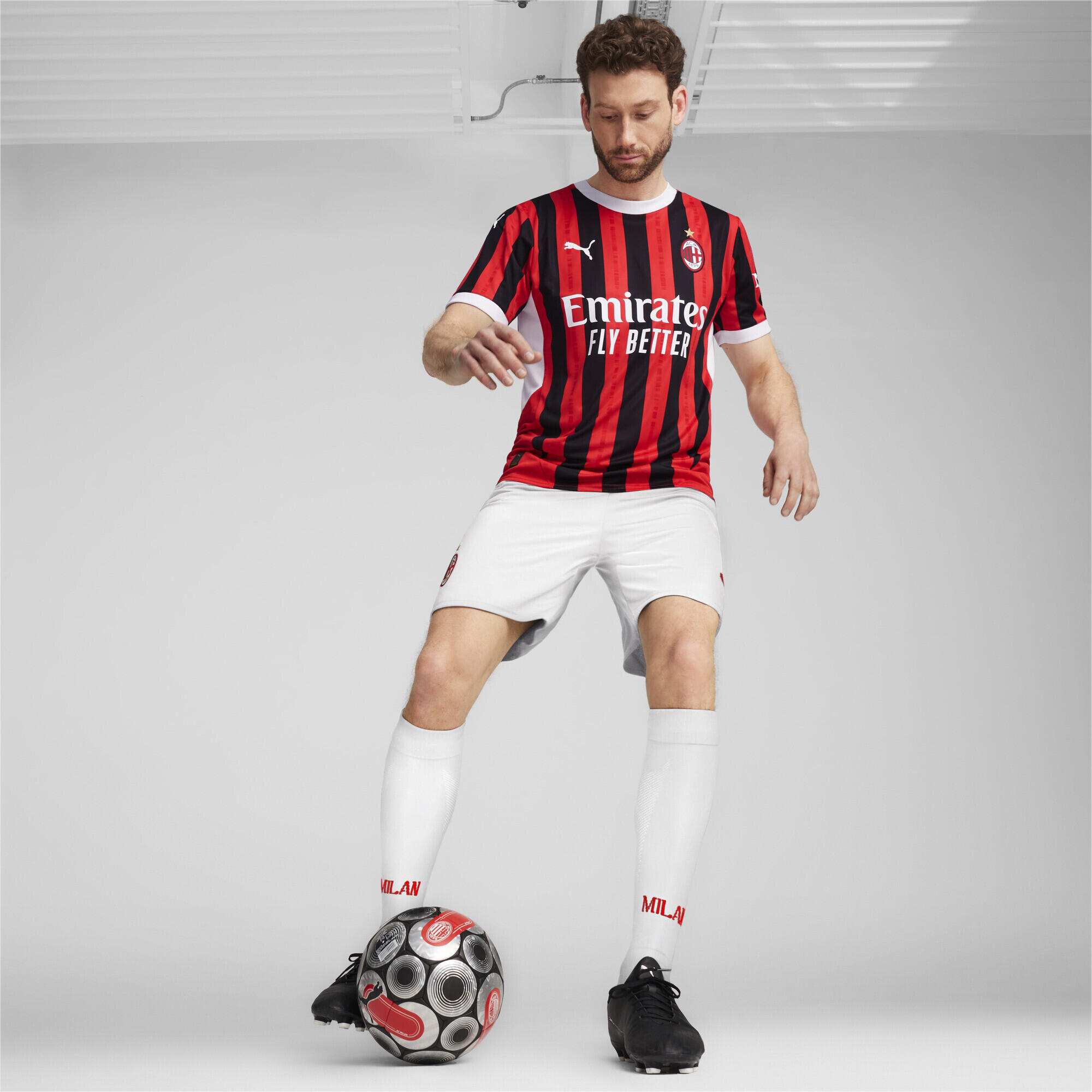 AC Milan 24/25 thuisshirt voor heren PUMA For All Time Red Black 4/7