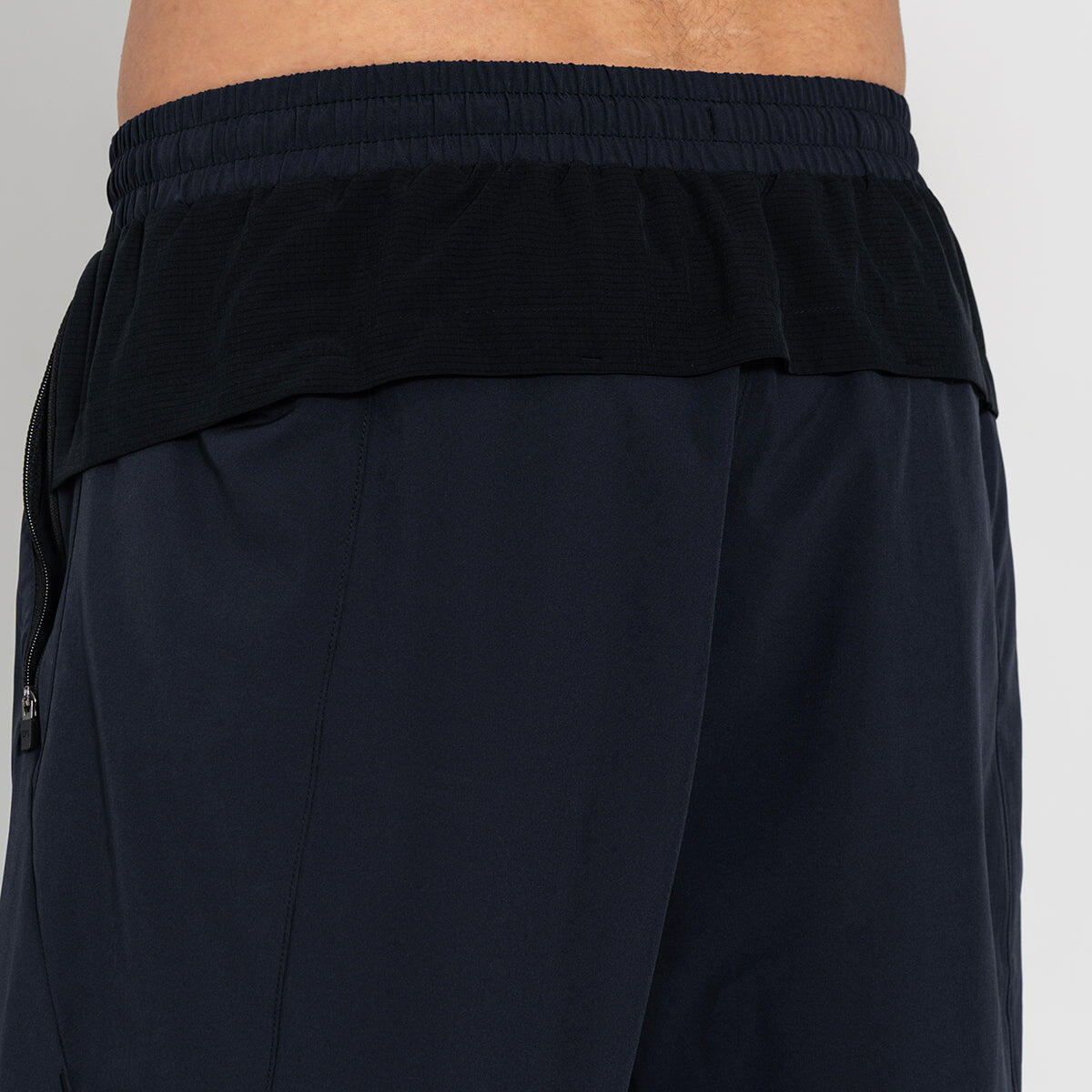 Men Zipper 9'' Inch Leisure Running Shorts Sports Shorts - Navy blue