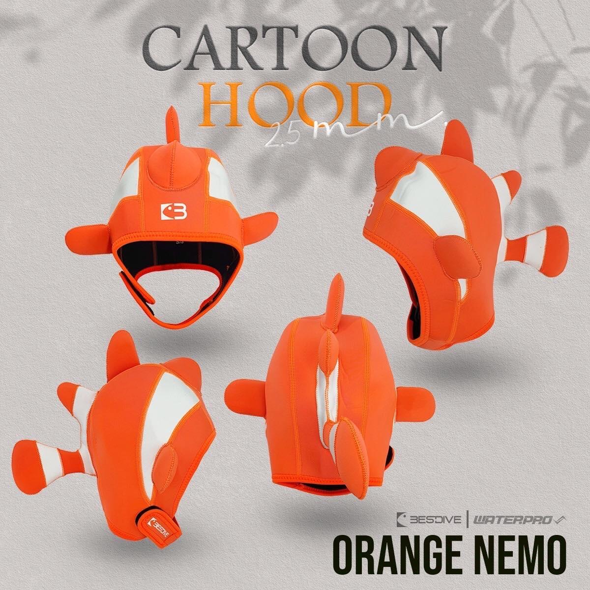 2.5mm Cartoon Hood Diving Accessories - Orange Nemo
