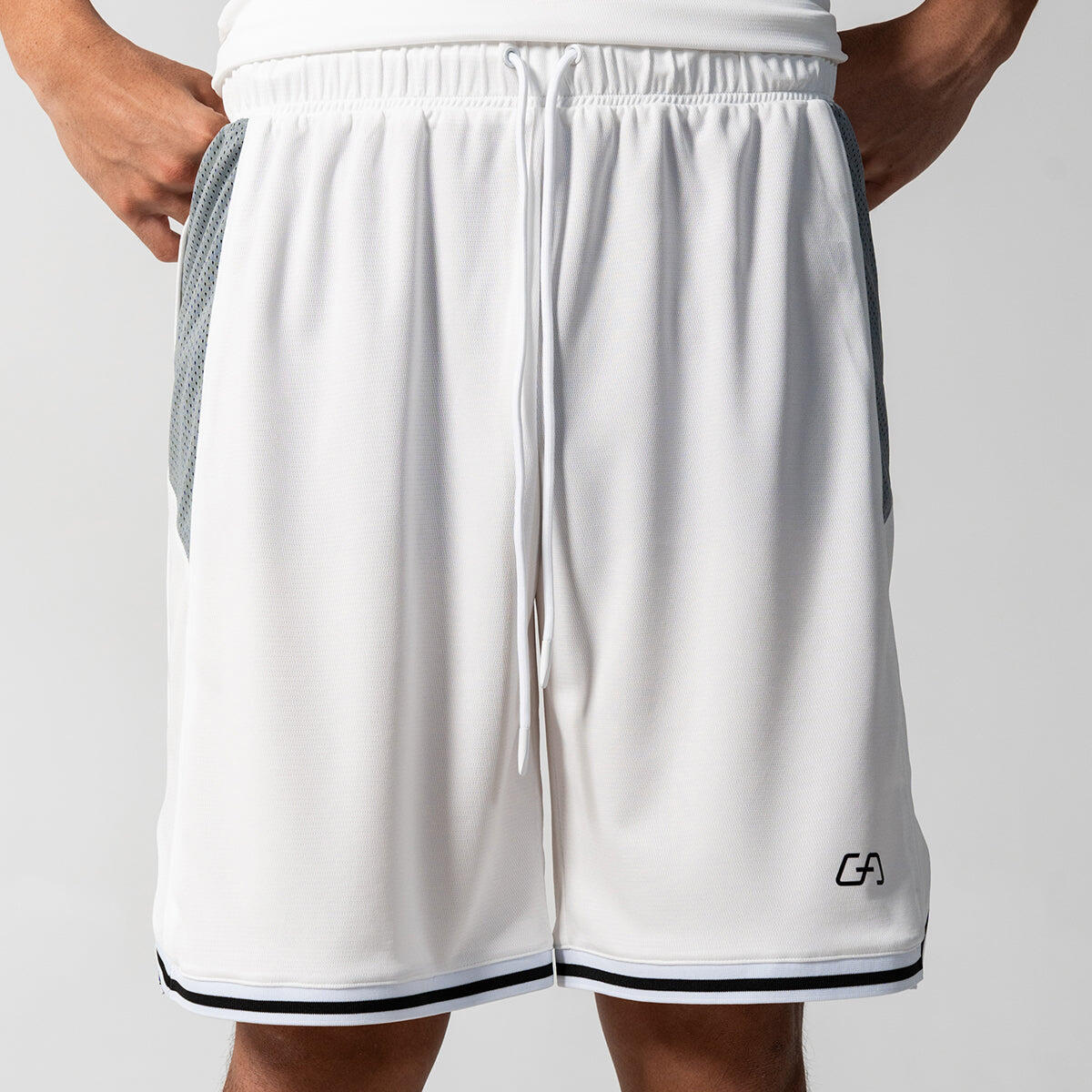 Men GA Dri Fit 9 Inch Basketball Shorts White