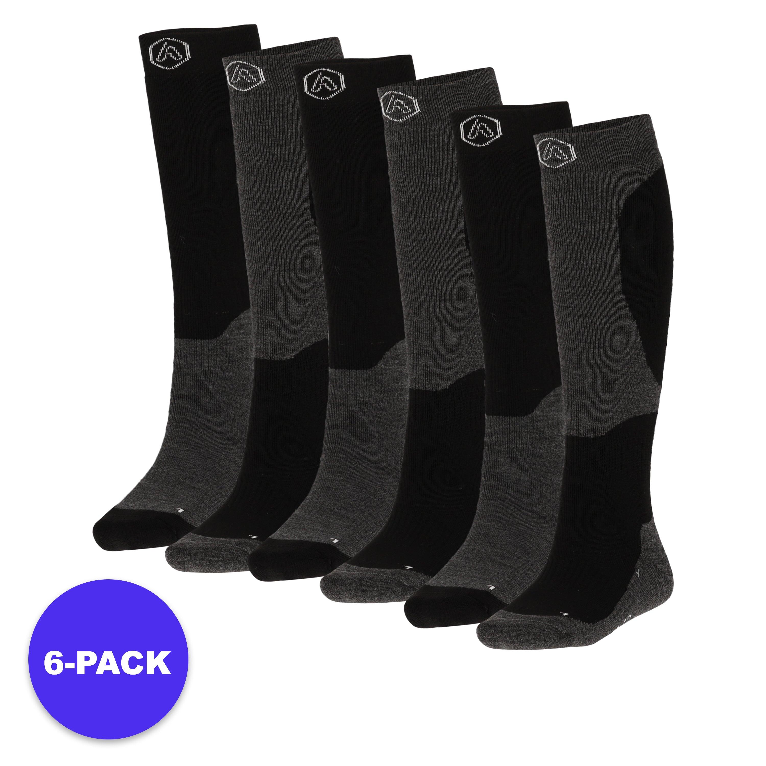 Apollo (Sports) - Skisokken Unisex - Black Design - Maat 46/48 - 6-Pack - 1/1
