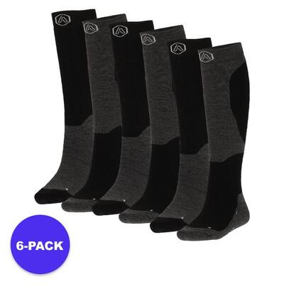 Skisokken unisex - design - maat 35 t/m 48 - 6-pack