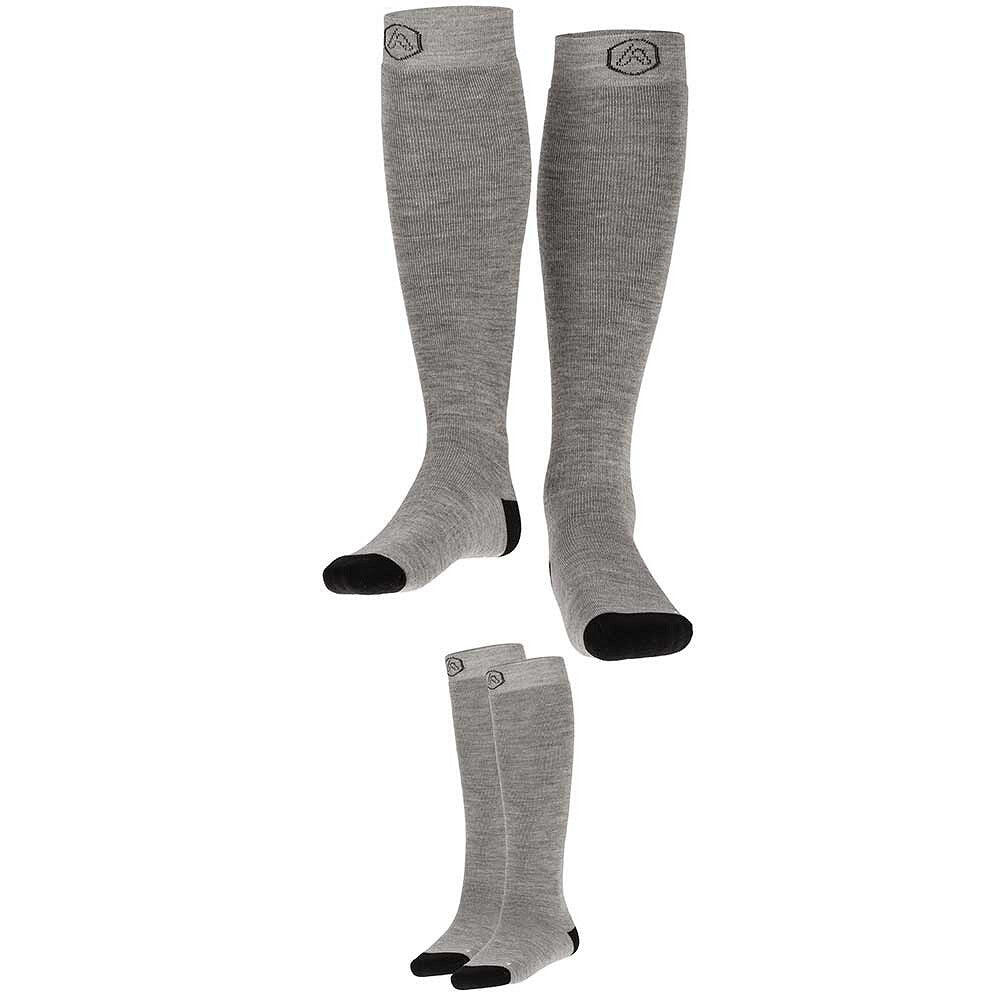 APOLLO Apollo (Sports) - Skisokken kind - Plain - Unisex - Grijs - 35/38 - 2-Pack