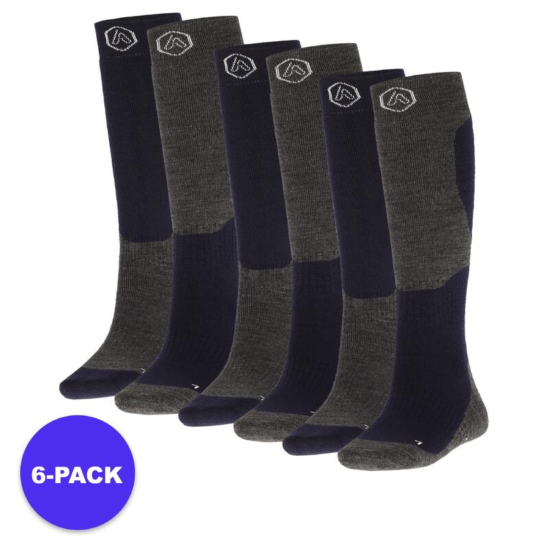 Apollo (Sports) | Chaussettes de ski unisexes | Bleu | Taille 39/42 | 6-Pack