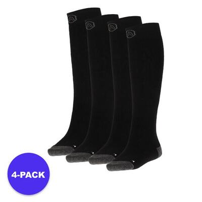 Apollo (sports) - skisokken unisex - badstof zool - zwart - 39/42 - 4-pack -
