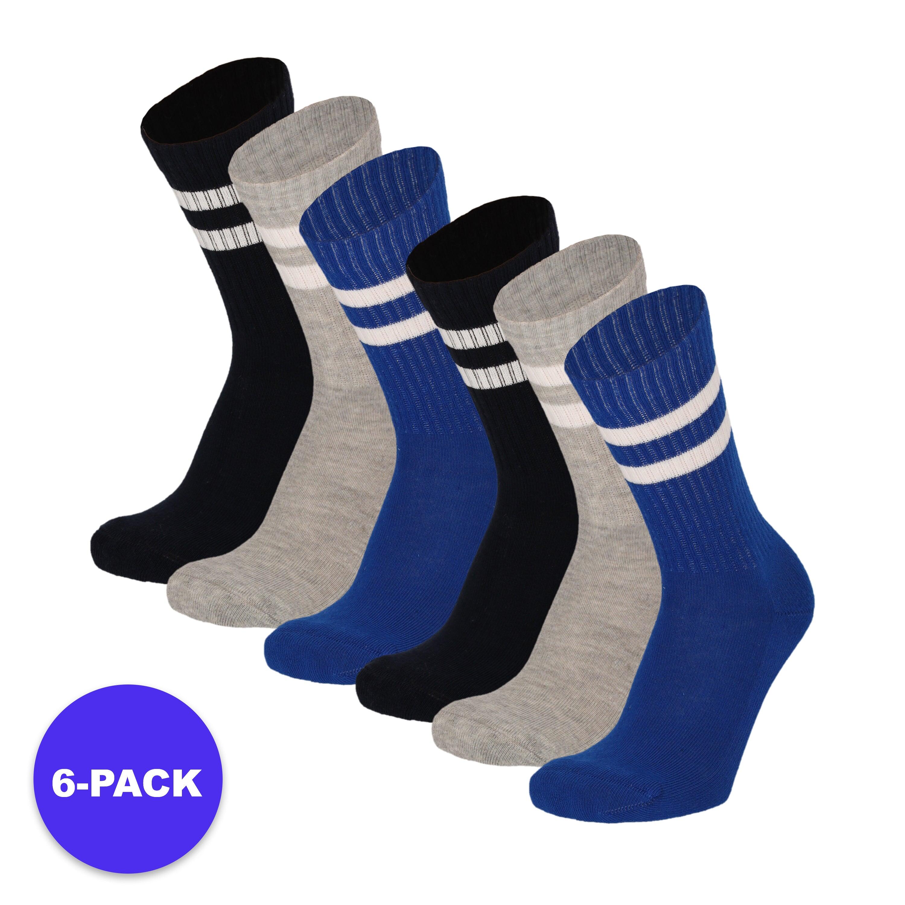 APOLLO Apollo (Sports) - Sportsokken kinderen - Multi Blauw - Maat 35/38 - 6-Pack -