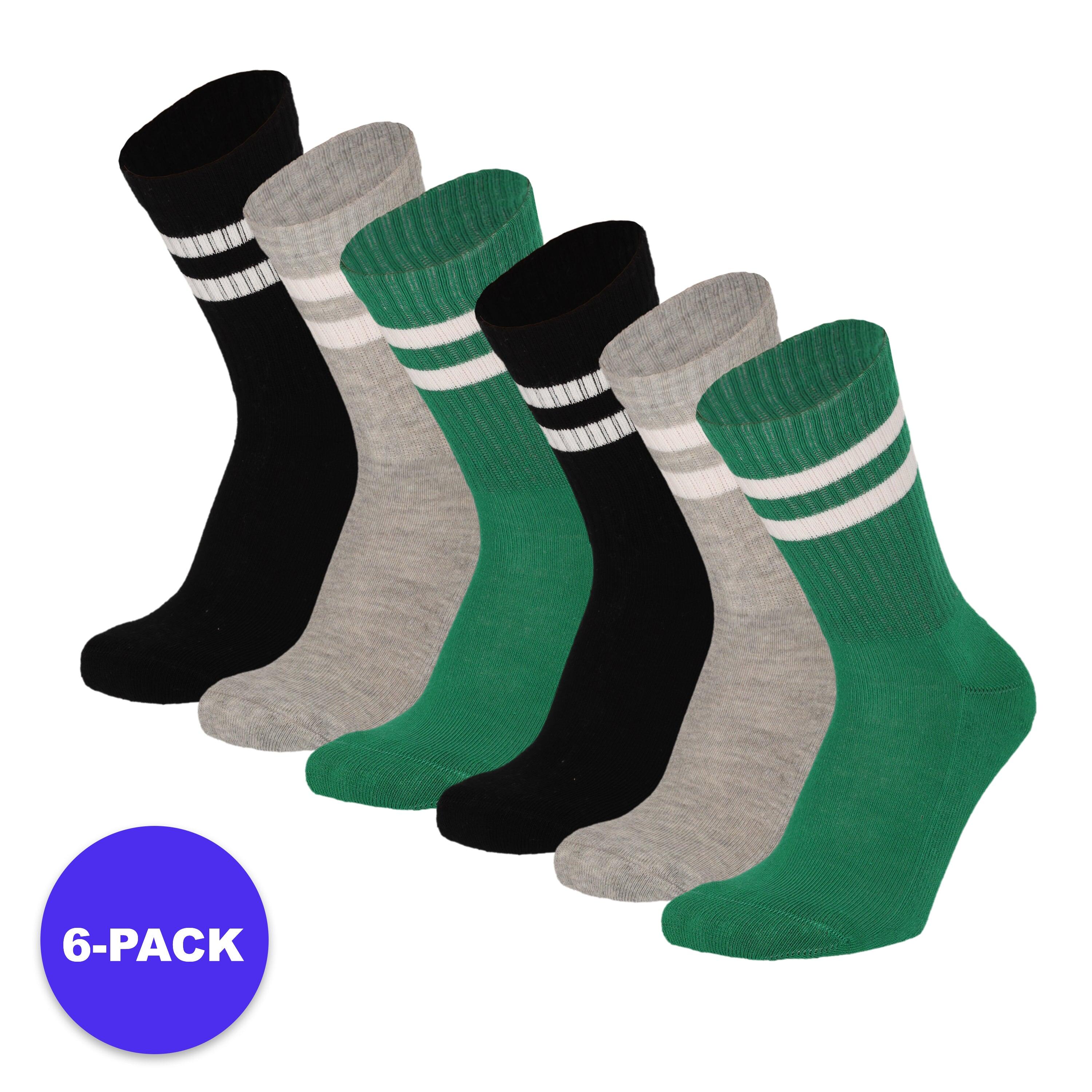APOLLO Apollo (Sports) - Sportsokken kinderen - Multi Groen - Maat 39/42 - 6-Pack -