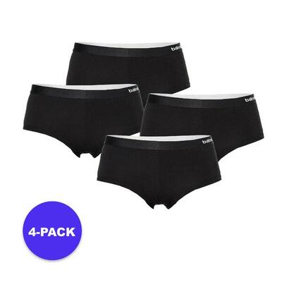 Apollo (sports) - dames hipster bamboe - zwart- maat l - 4-pack - voordeelpakket