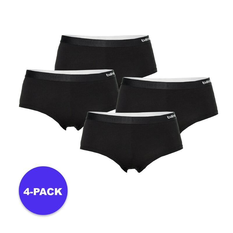 Apollo (Sports) | Femmes Hipster Bambou Noir | Taille XL | Pacquet de 4