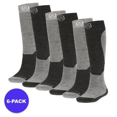 Skisokken unisex - design - maat 35 t/m 48 - 6-pack