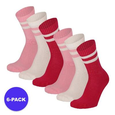 Apollo (sports) - sportsokken kinderen - multi roze - maat 39/42 - 6-pack -