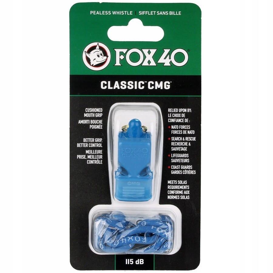 Fischietto Fox 40 CMG con protezione per i denti e cordino blu 3/3