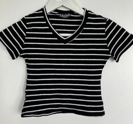 Tussen Particulieren - crop Top zwart-wit