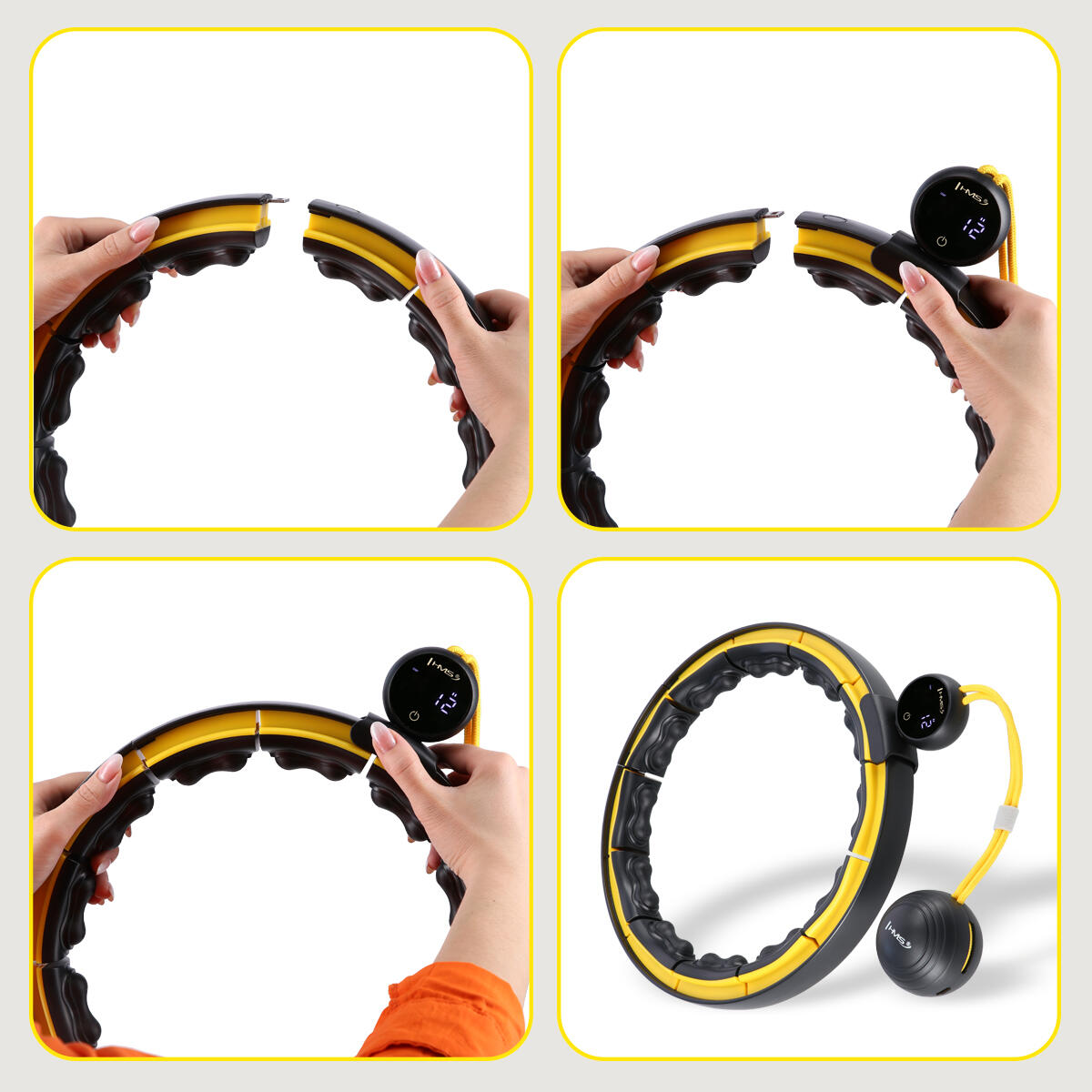 Zestaw hula hop magnetyczny HHM21 z licznikiem HMS + pas wyszczuplający BR1313 6/7
