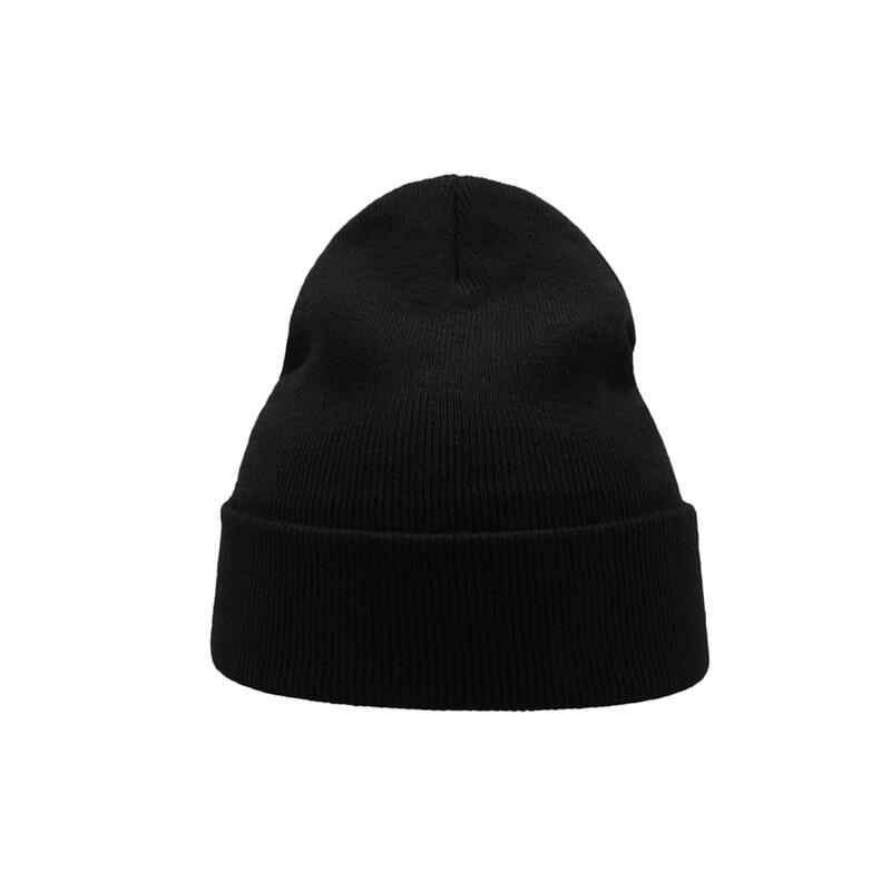 Wind Doppel Skin Beanie mit Umschlag Damen und Herren Schwarz