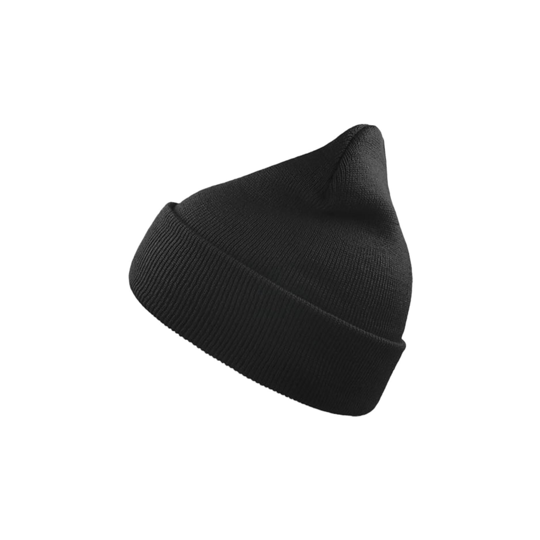 Beanie with WIND cuff Mixed (Black)