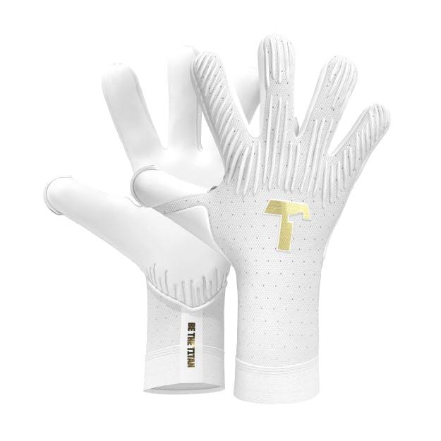 T1TAN Luvas de guarda-redes de futebol Rebel 2.0 White-Out para adultos