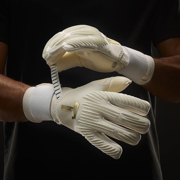 Guantes de portero de fútbol Rebel 2.0 White-Out para adulto con protecciones