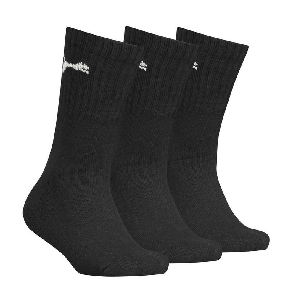 PUMA Childrens/Kids Logo Crew Socks (Pack Of 3) (Black)